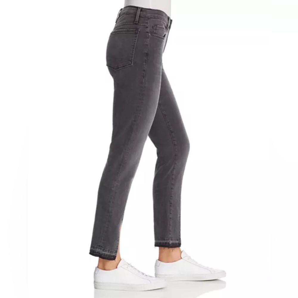 Frame Denim Le Nouveau Split Hem Straight Cropped Black Gray Jean - Size 24 - Picture 3 of 12